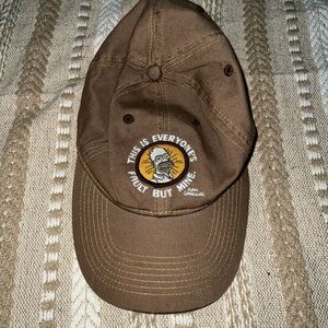 Brown Cap with Embroidered Design